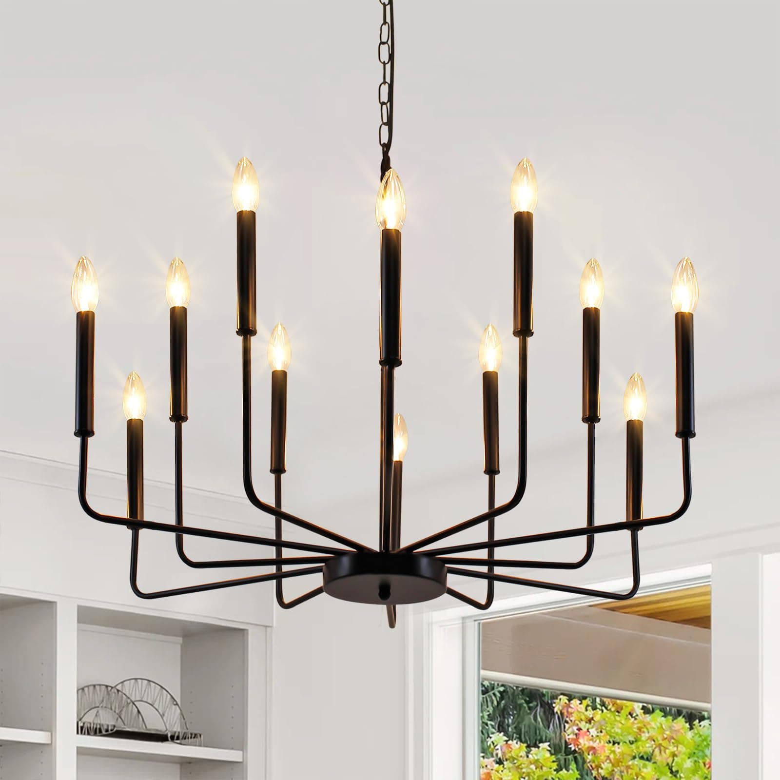 12 Light Black Chandelier
