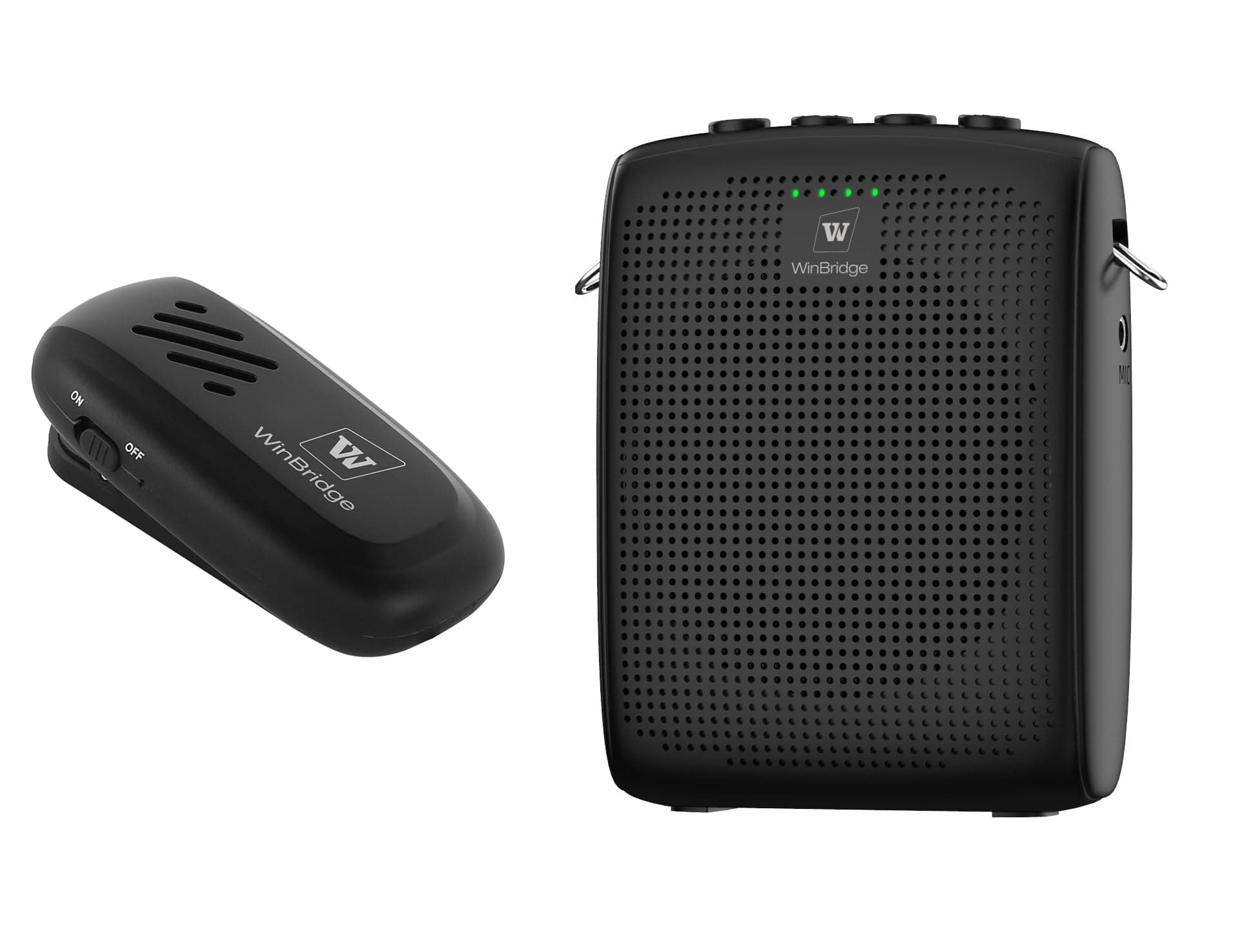 Wireless Voice Amplifier with Bluetooth Lavalier Lapel Microphone for Teachers,Portable Speaker and Wireless Clip On Microphone System, Mini Megaphone Speaker Mic Set 15W 2600mAh WB005