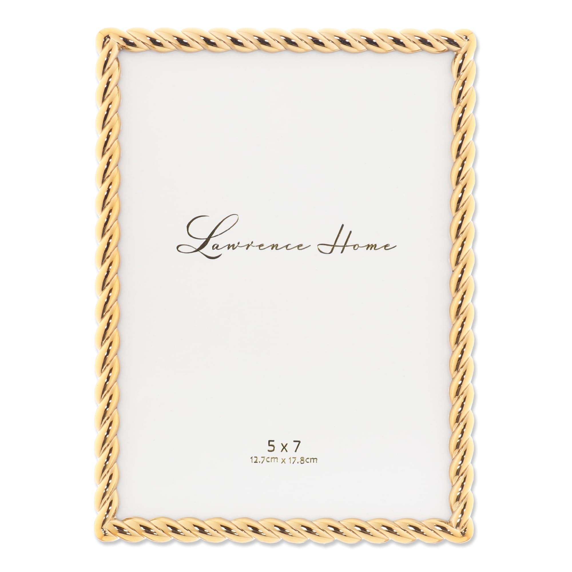 Lawrence Frames Rope Design Metal Frame, 5x7, Gold