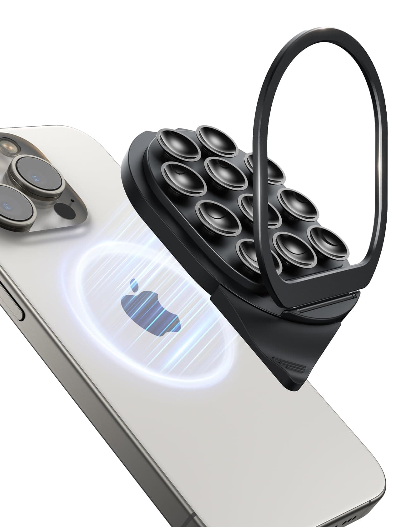 JOYROOM Suction Cup Phone Mount, Magsafe Phone Grip with Pull Ring, Silicone Suction Phone Ring Stand for iPhone Samsung Android, Cell Phone Grip Holder for Creators, Selfies, Fitness