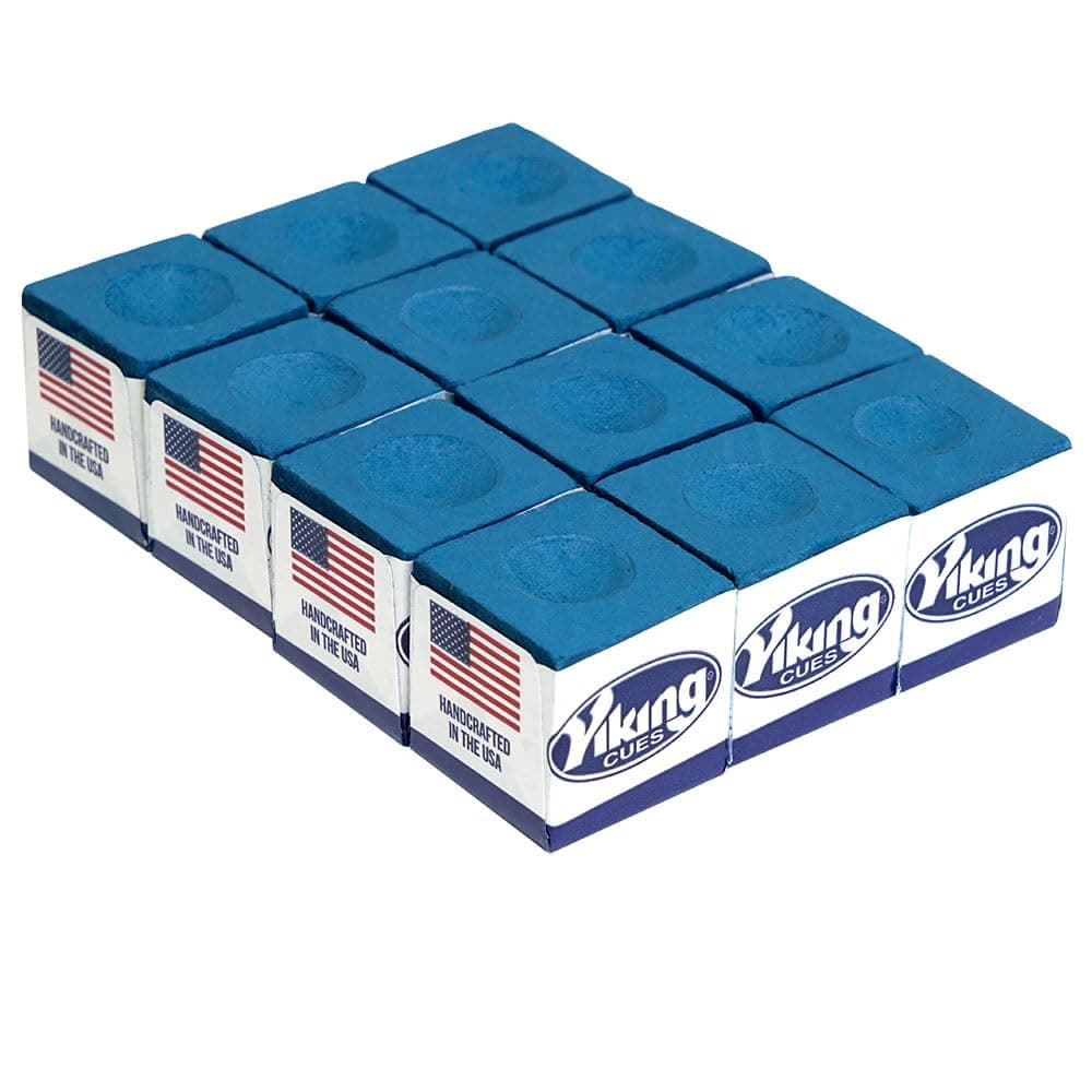 Pool Cue Chalk Blue 12 Pack | Billiard Pool Stick Chalk for Home, Bar, and Tournament Use