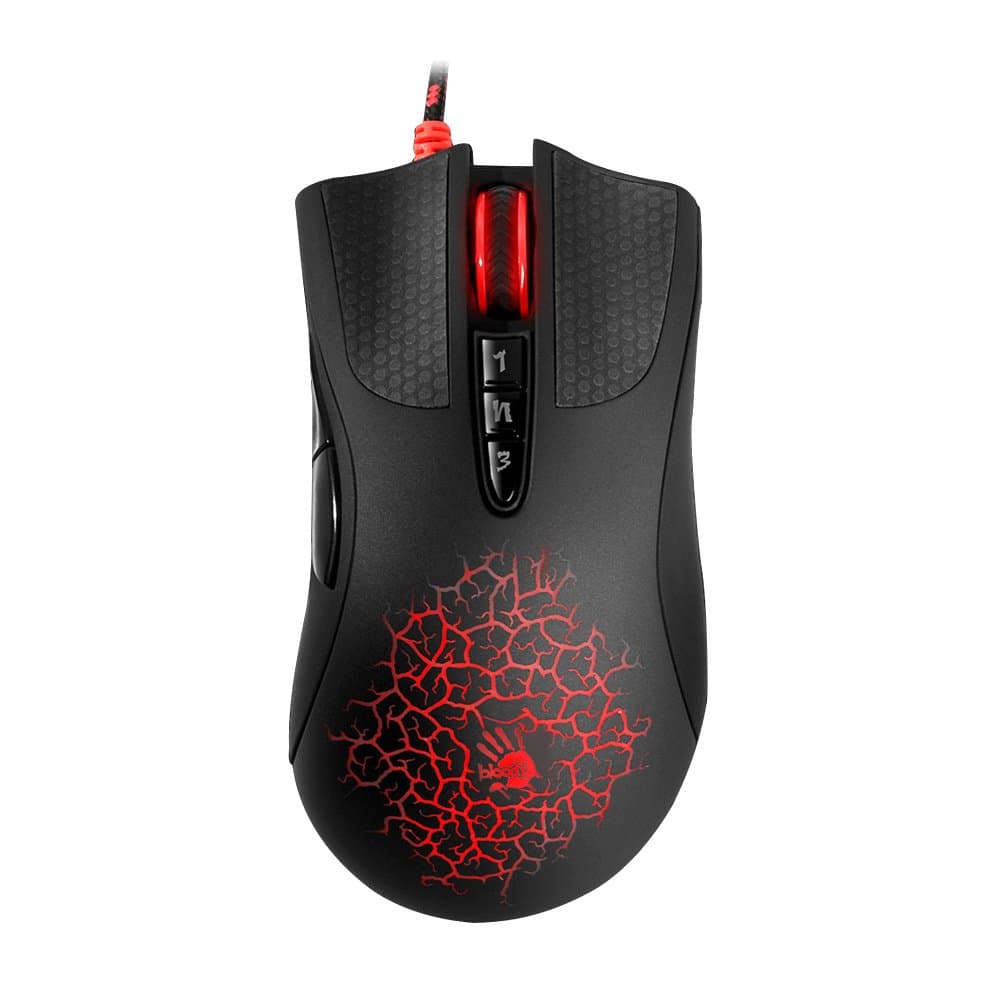 Bloody A90 Optical Gaming Mouse with Light Strike (LK) Optical Switch & Scroll with 8 Programmable Buttons and 8 Advanced Macros, Ergonomic Right Hand Grip, Button Grip, Color Profile Selection, AL90