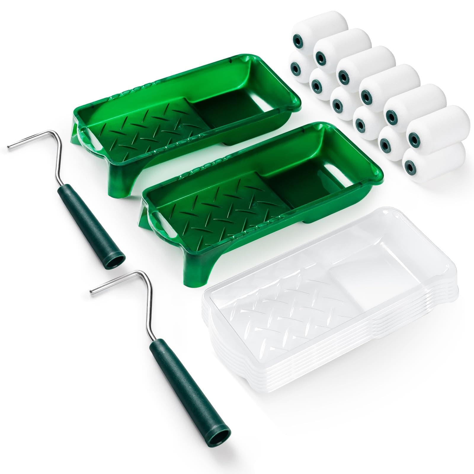 Mister Rui Mini Paint Rollers for Painting, Small Paint Roller 2 Inch, Mini Paint Roller and Tray, Small Roller Set for Painting Narrow and Hard-to-Reach Places