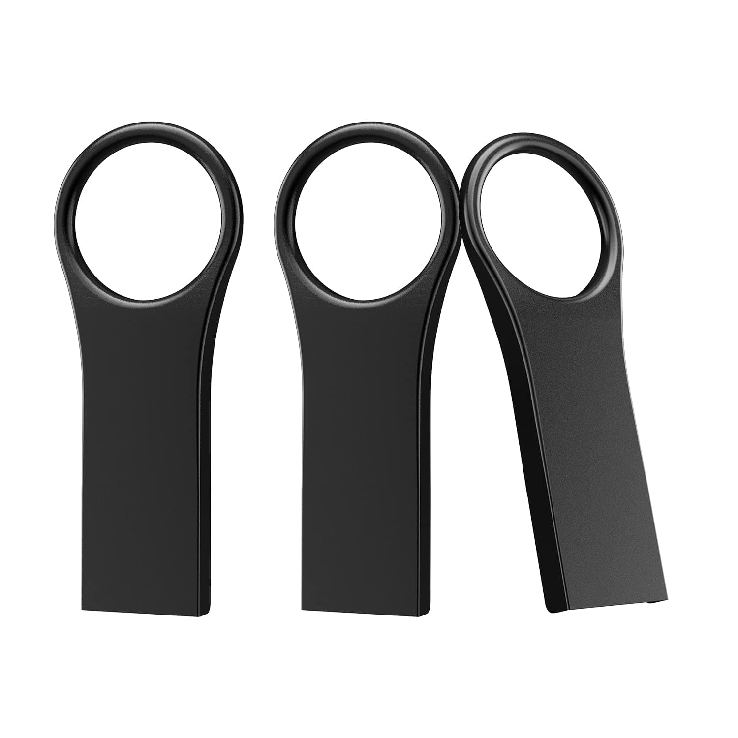 Aiibe 64GB Flash Drive 3 Pack 64GB USB Flash Drives Thumb Drive 64GB USB 2.0 Memory Stick Waterproof Zip Drive Metal USB Drive with Keychain, Black