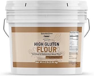 Unpretentious High Gluten Flour, 1 Gallon Bucket, Artisan Bread, Bagels, Pizza