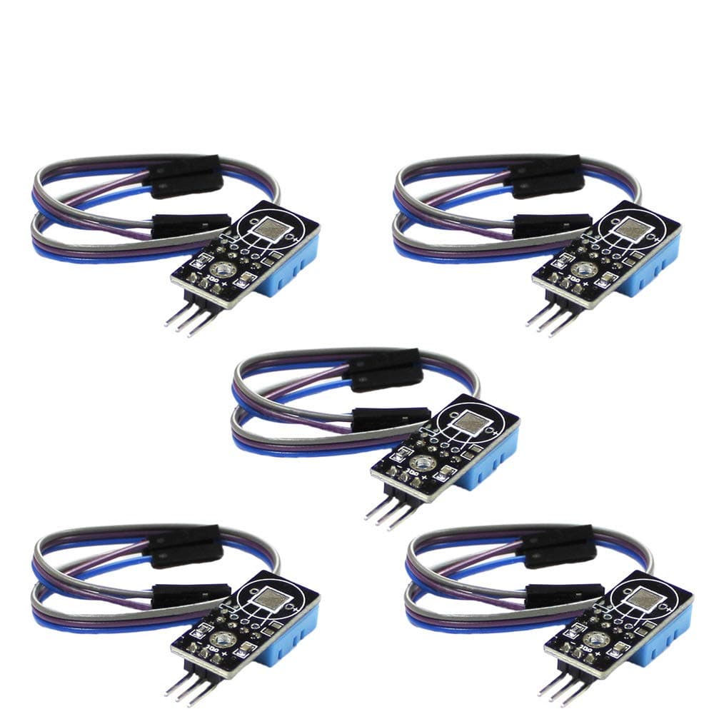 Comidox 5Sets 3.3V-5V DHT11 Digital Temperature Humidity Sensor Module for Arduino Raspberry Pi(Dupont Line Included)