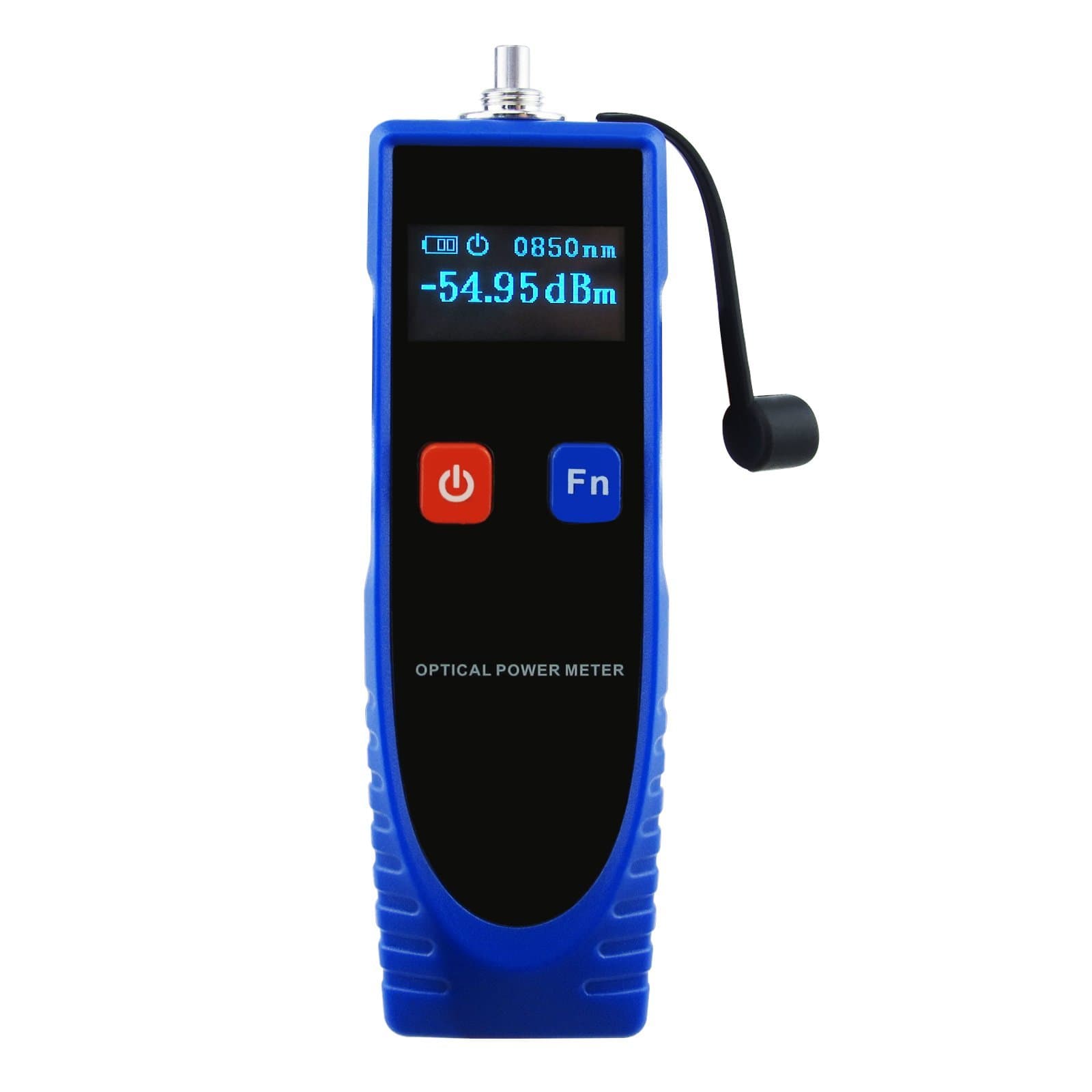 GAIN EXPRESS Optical Power Meter Digital Power Factor Meter, -70~6dBm with 6 Optic Wave Length, Portable Fiber Optic Cable Tester with FC converter for FC/SC/ST