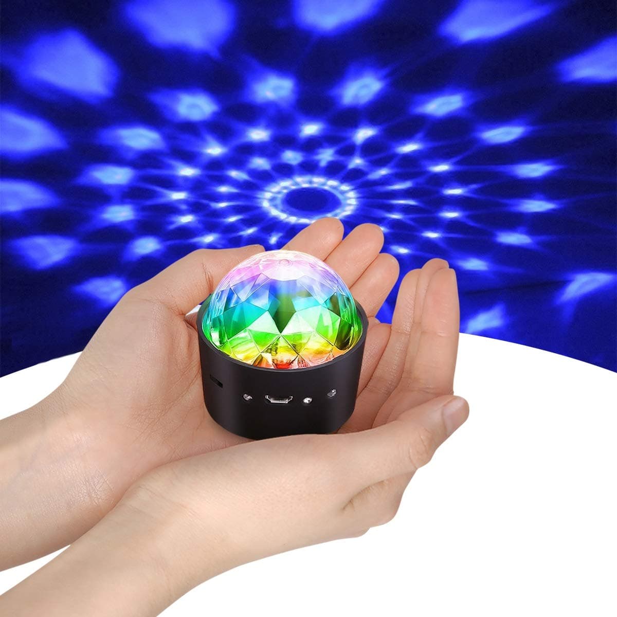 Mini Disco Light, YIKANWEN Sound Activated Multi-Coloured Battery Operated Strobe Light/Party Light/Led Stage Light/Disco Ball/Car Decoration Light (Portable Battery Powered)