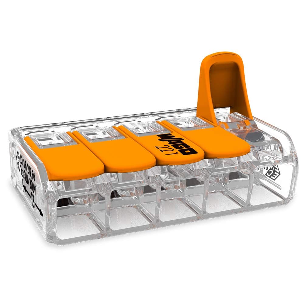 WAGO 221-615 | Lever Nut Wire Connector – 5-Conductor, Compact & Tool-Free – ...