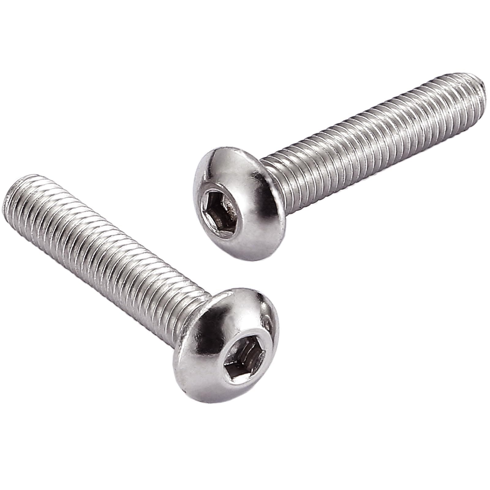 AMLOOPH M6 Bolts, M6 X 50mm Hex Socket Button Head Machine Bolts/Screws - 6mm Fully Threaded A2 304 Stainless Steel Hex Long Socket Screws (Pack Of 10)