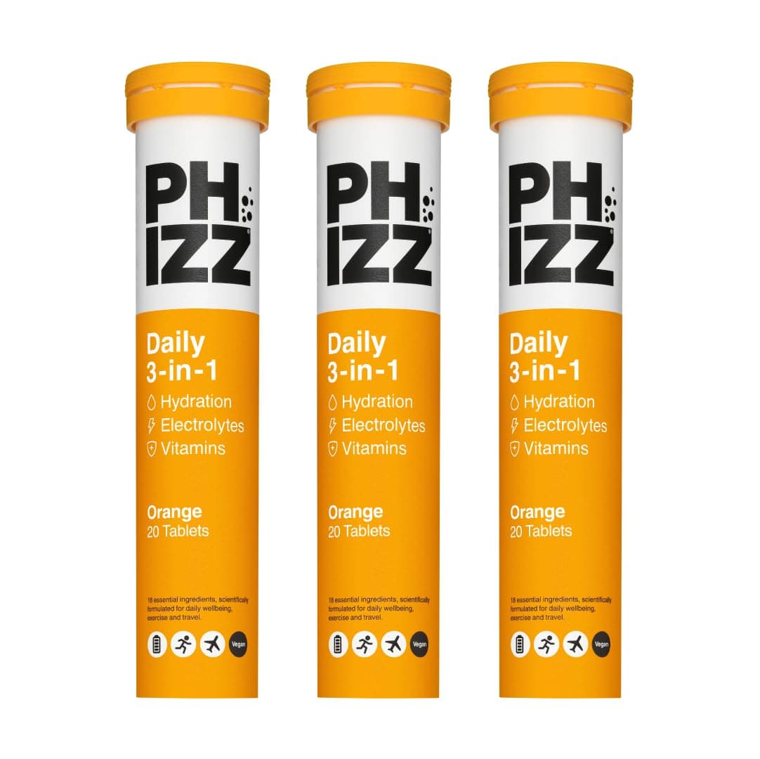 Phizz Electrolytes, Multivitamin & Hydration Tablets - 60 Effervescent Rehydration Electrolyte Tablets - 18 Vitamins & Minerals, Vitamin C, Vegan, Vegetarian & Low Calorie
