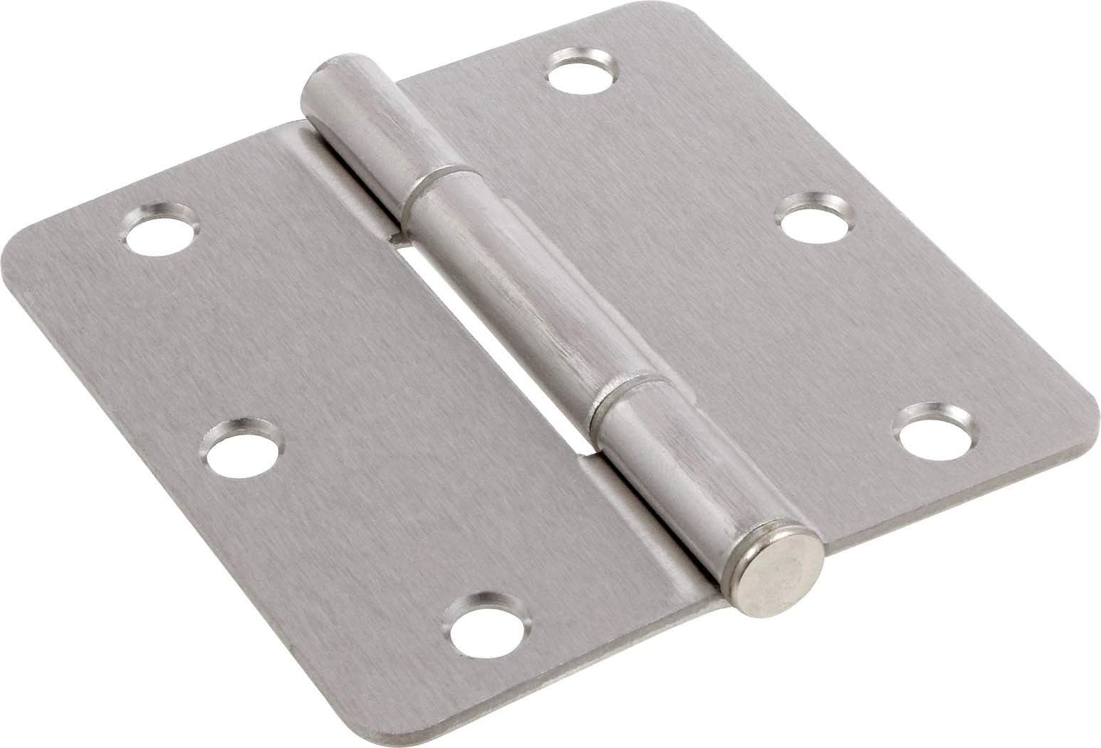 Hardware Essentials 854323 Smooth Corner Squeak-Proof Door Hinges, 3-1/2 inch, Satin Nickel