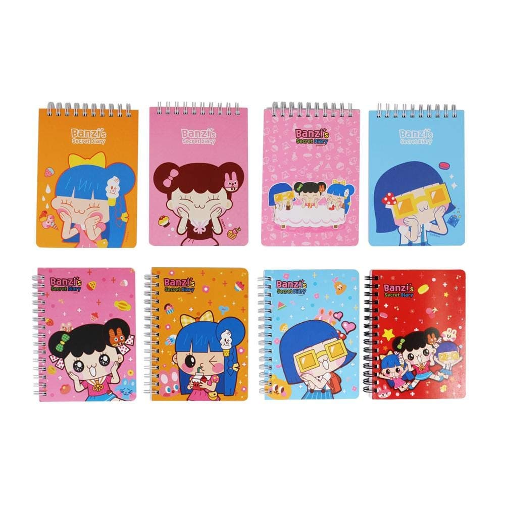 Banzi's Secret Diary Cute Simple Notebook Memo Left Upper Iron Spiral Handy Size