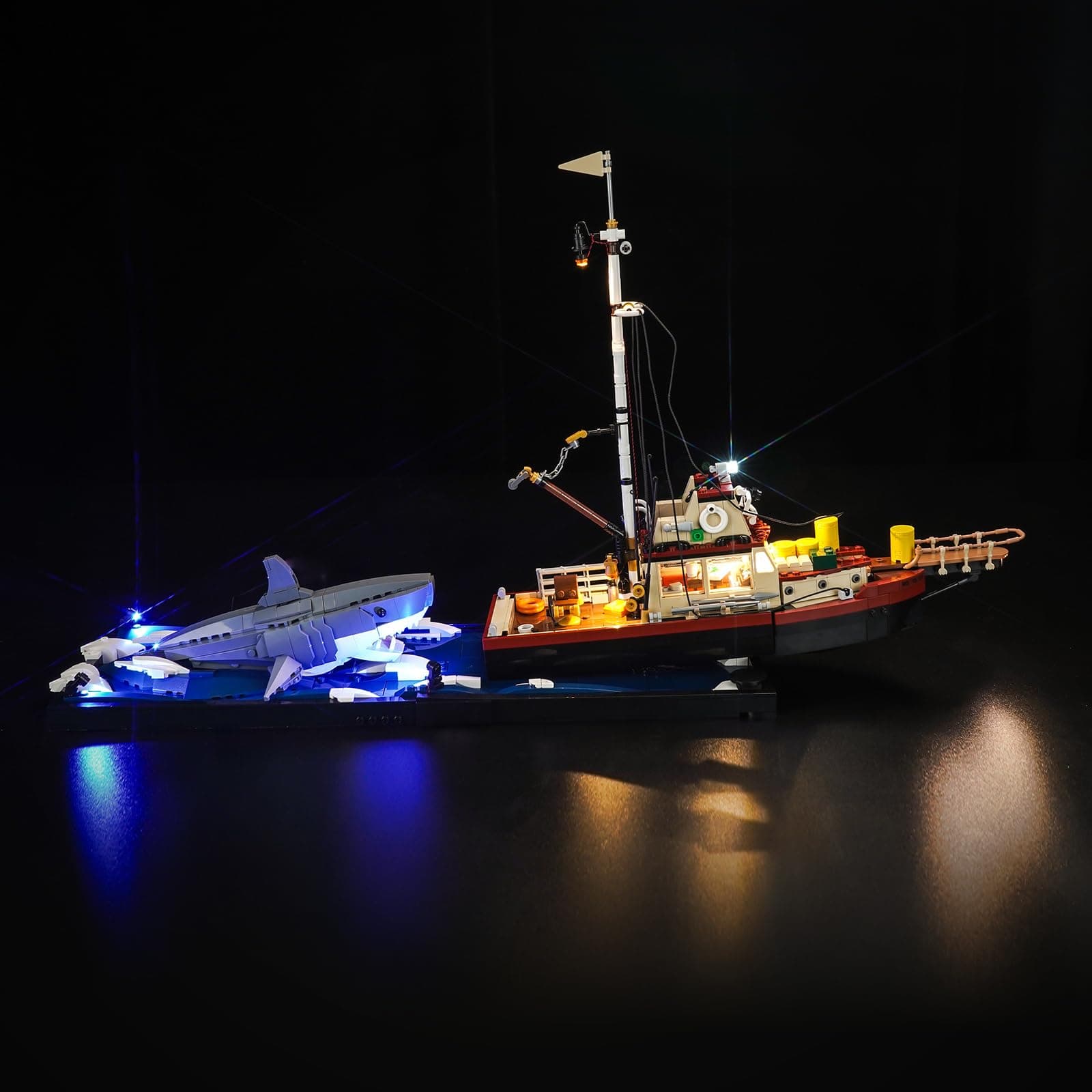 Upgraded Led Light Kit Compatible with Lego Ideas Jaws Building Set, Lights Decoration Compatible with Lego 21350 (Model Not Included)