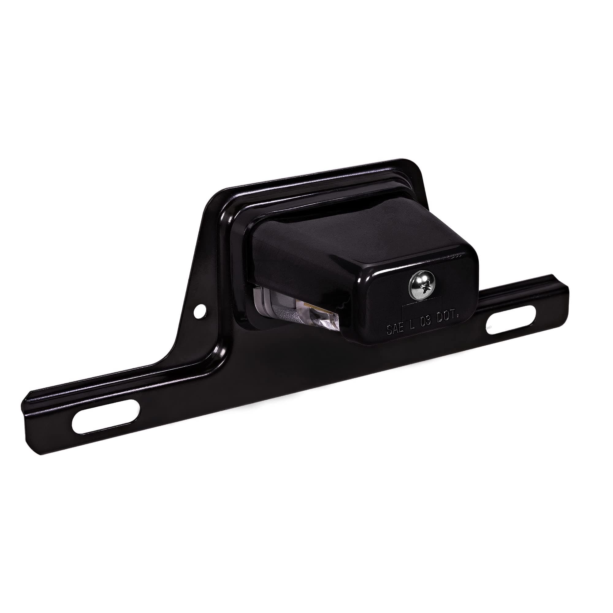 OLS LED Trailer License Plate Lights w/Bracket [SAE/DOT Certified] [Waterproof] [Heavy Duty] License Tag Lights for Trailers, RV, Trucks & Boats - Black Housing