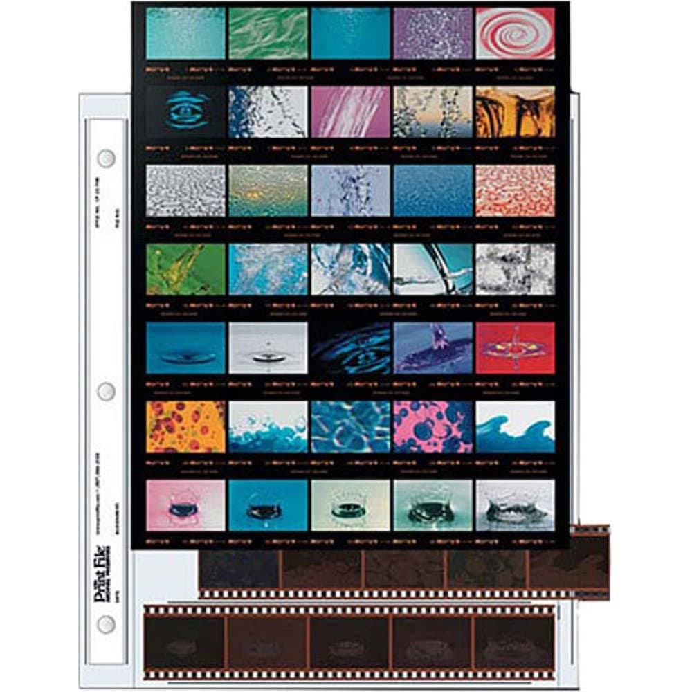 35mm Size Negative Pages Holds Seven Strips of Five Frames with Contact Sheet, Pack of 25