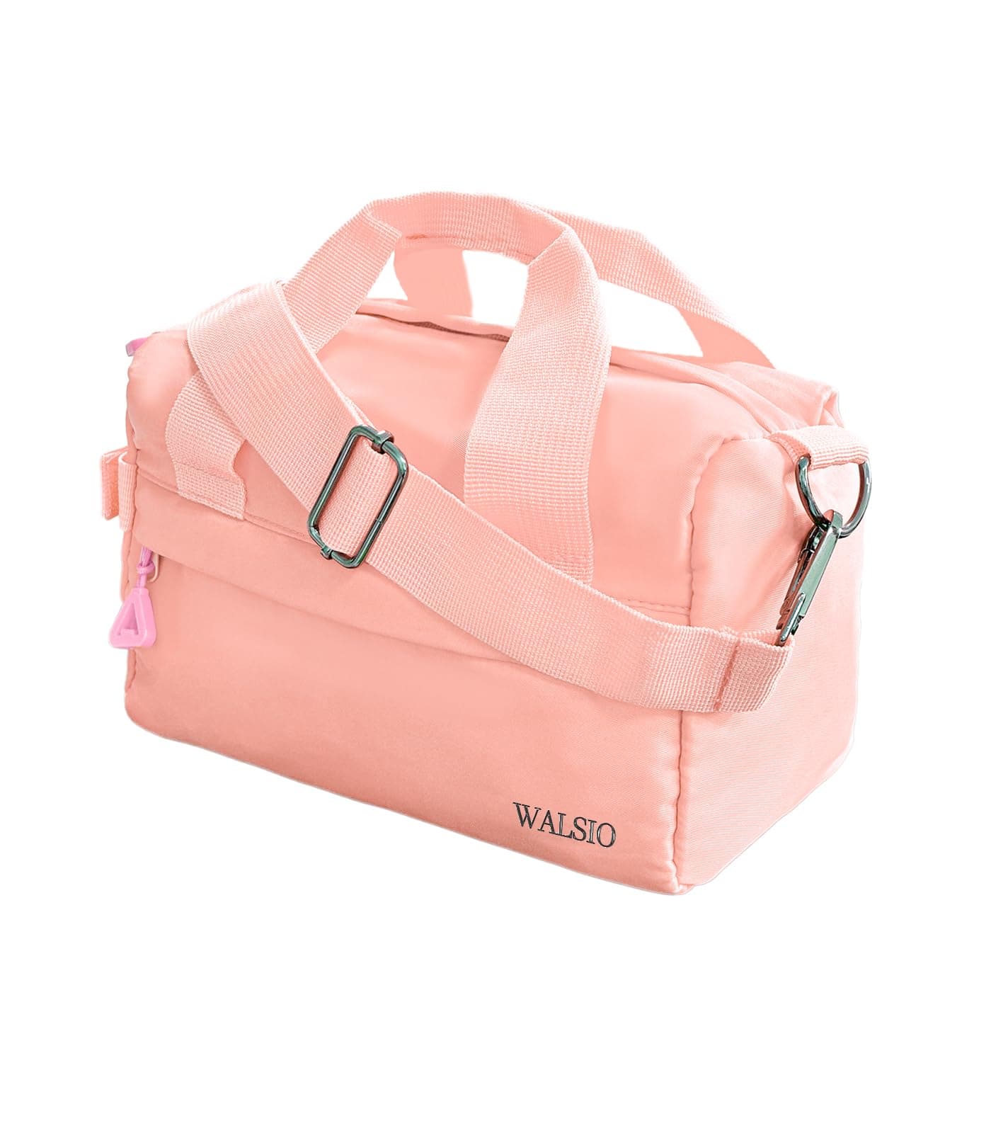 Small Gym Bag 9 inch, Mini Duffle Bag with Adjustable Strap, Lightweight Carry On Sport Bag for Women Girls (Pink)