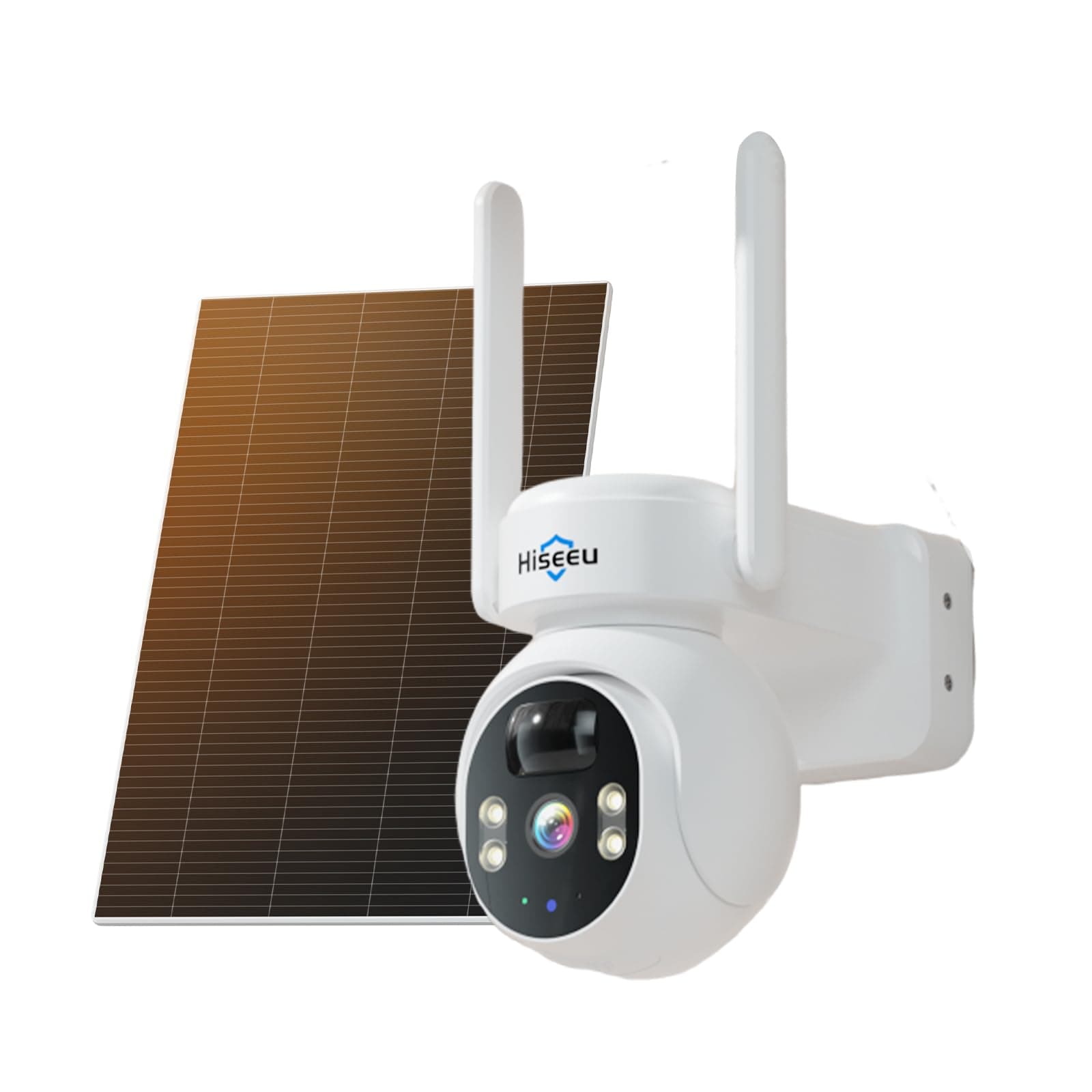 Solar Camera Outdoor, 4MP Wireless Battery Camera, PTZ 360° View, PIR Motion Detection, Color Night Vision, IP66, 2-Way Audio, 2.4G WiFi, No Monthly Fee