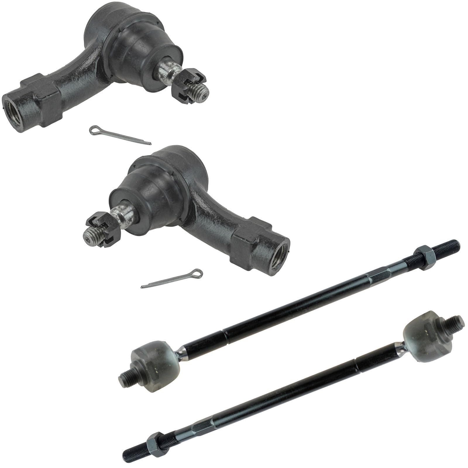 TRQ Front Inner and Outer Tie Rod Set 4 Piece Compatible with 2009-2011 Ford Focus