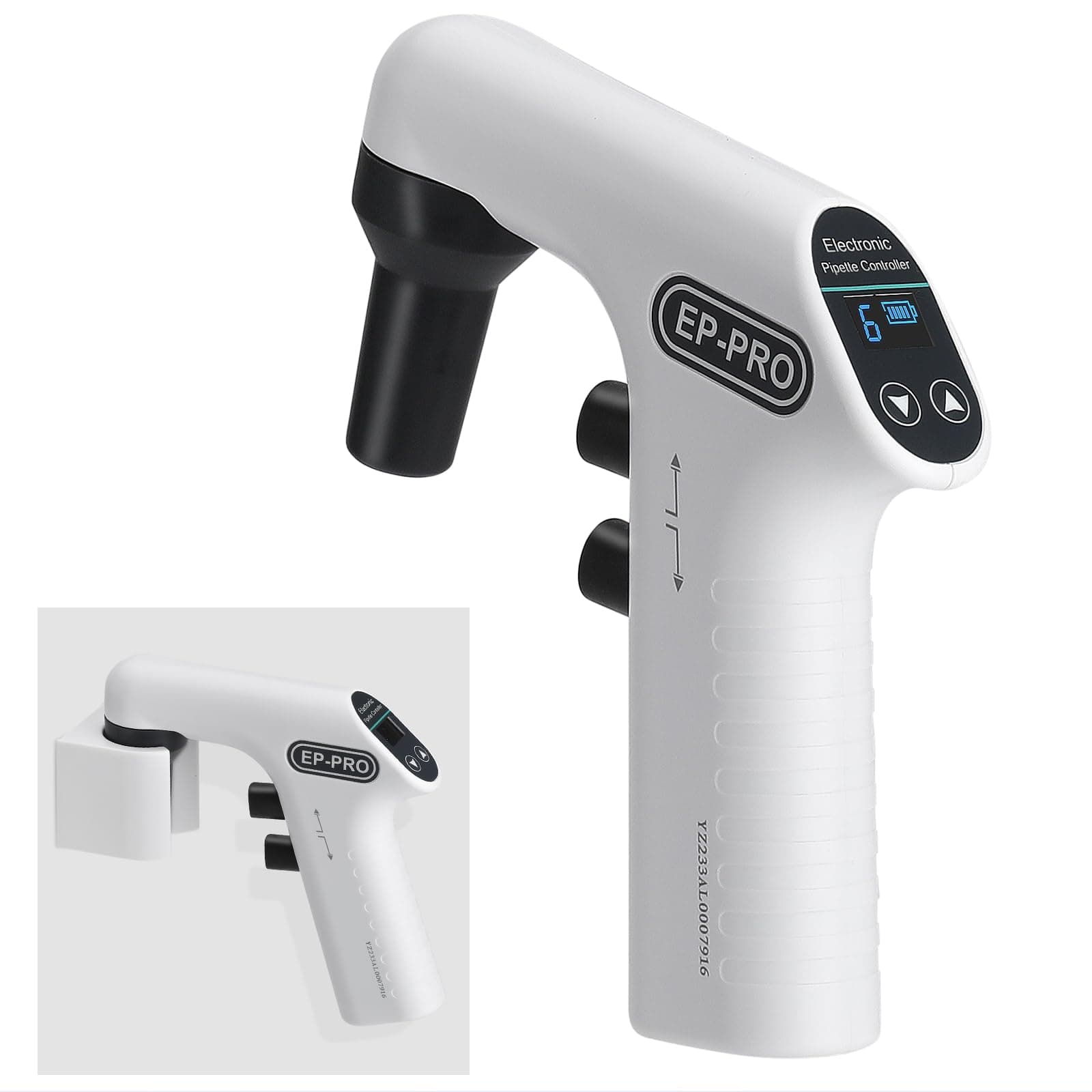 Motorized Pipette - Pump Pipet Aid with LED LCD Screen, Large Capacity Electric Pipette with 6 Adjustable Speeds &Two Drainage Modes