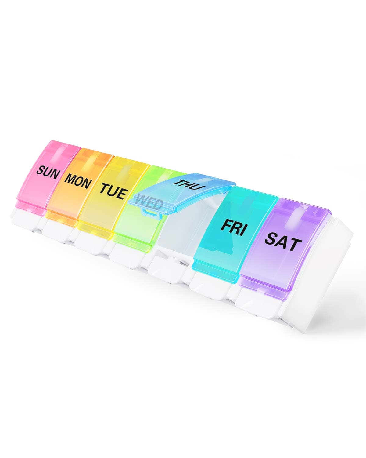 Amazon Brand – 7 Day Pill Box Organiser Large - Pop Open Weekly Tablet Box Case with 7 Large Compartments - Once a Day