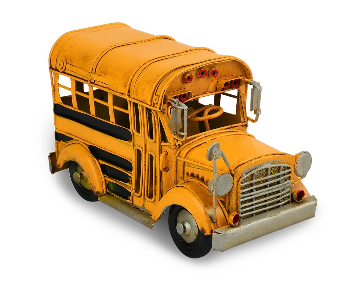 DS. DISTINCTIVE STYLE Camper Van Model 6.3 Inches Retro Classic Camper Van Metal Bus Vehicle Home Decor - Ideal Birthday Surprise for Boyfriend (School Bus)