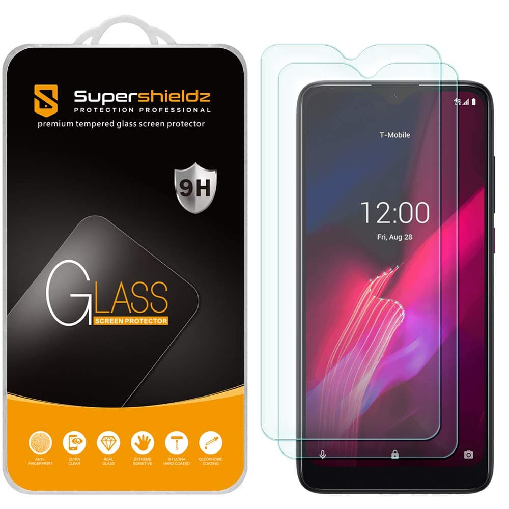 (2 Pack) Supershieldz Designed for T-Mobile Revvl 4 Tempered Glass Screen Protector, Anti Scratch, Bubble Free