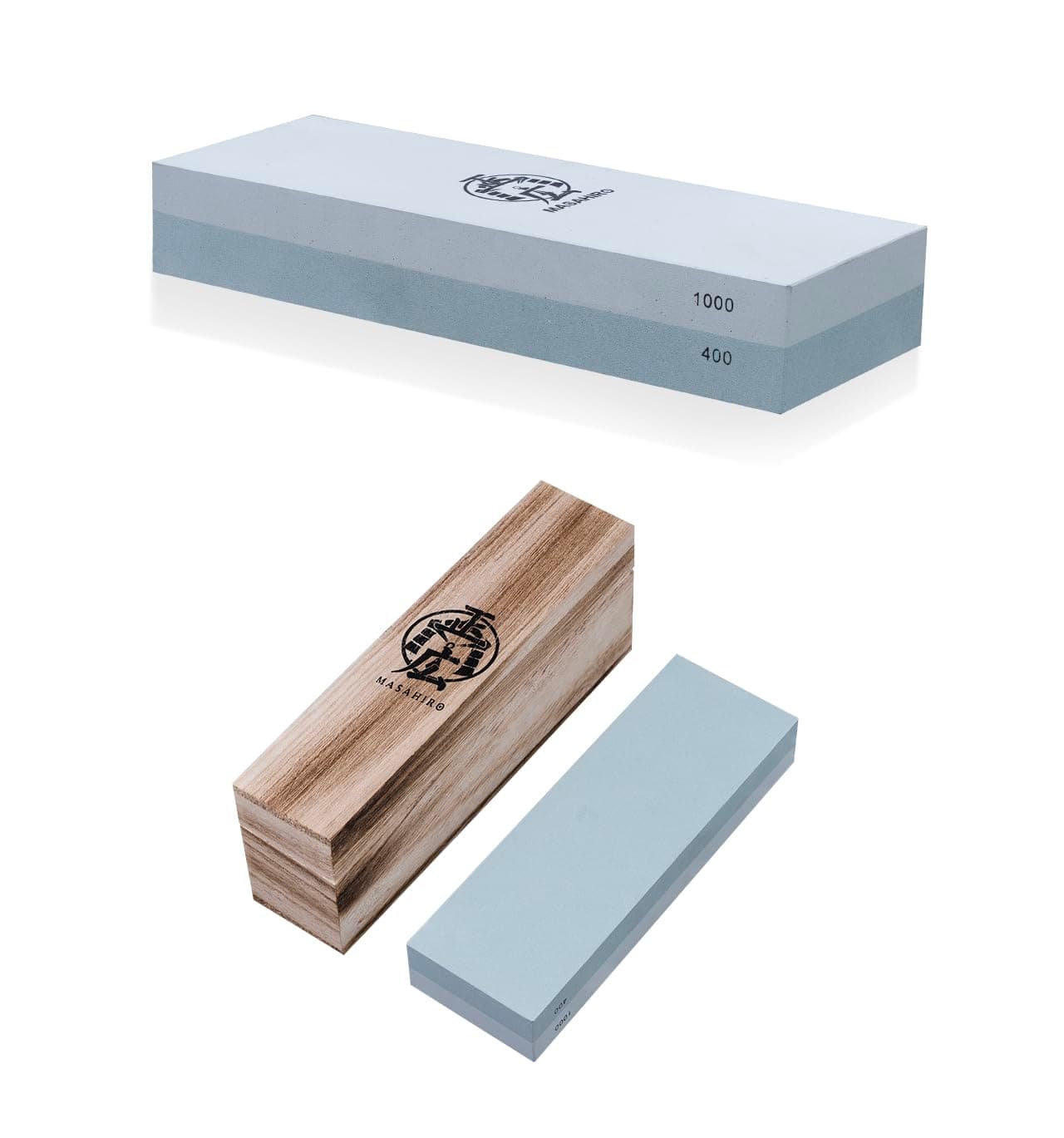 Handmade Sword - Masahiro Double Side Whetstone, Rough #400, Medium #1000, Swords Blade Sharpening Stone