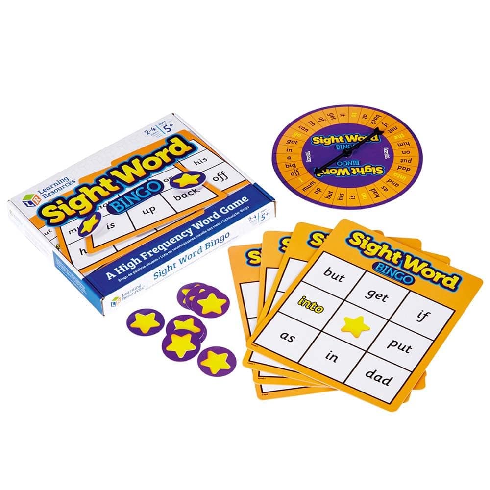 Learning Resources Sight Word Bingo, Classroom & Home Learning, Visual, Tactile And Auditory Learning, Phonics Games, Literacy Games, Ages 5+