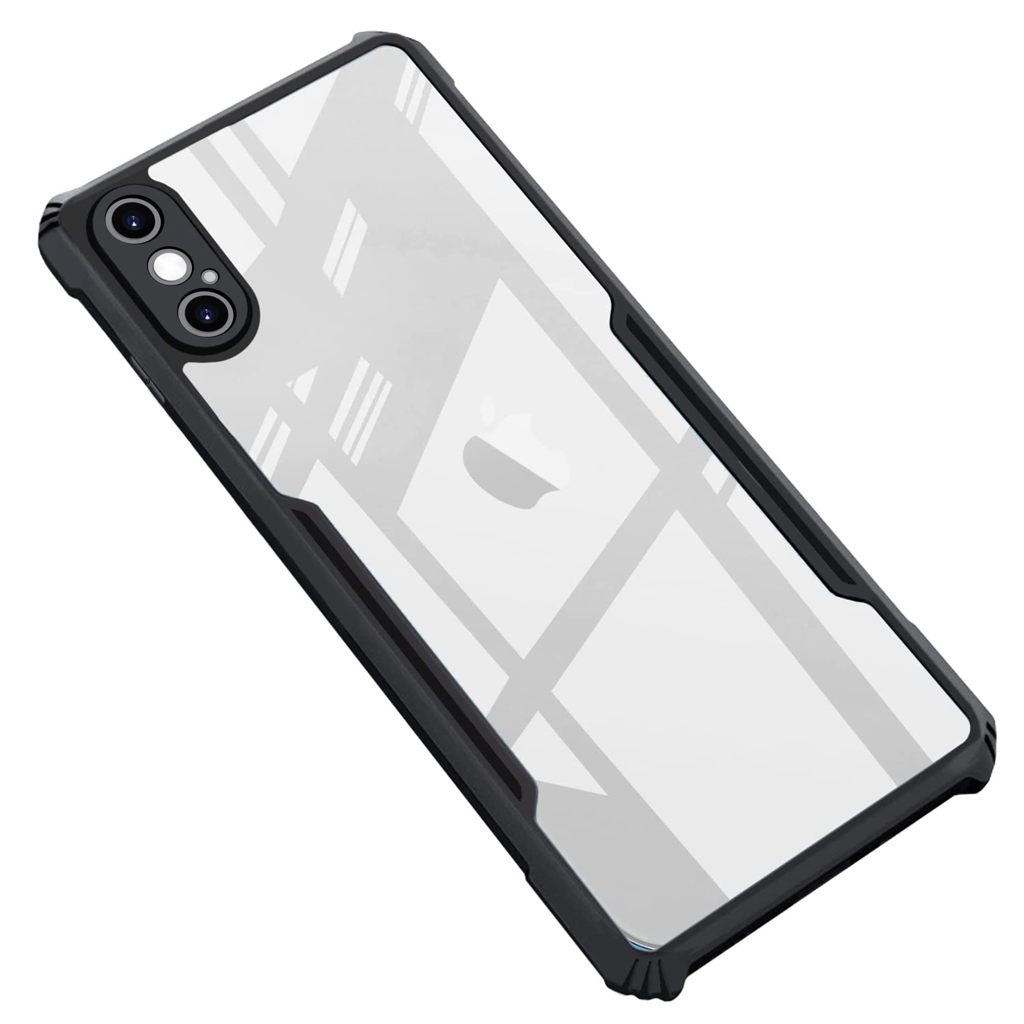 - CEDO Backcover for iPhone X/XS (4G) | Camera Protection Shockproof Bumper-Edge | Acrylic Crystal Clear 360 Degree Protection TPU+PC | Transparent Eagle Back Case Cover (Black)