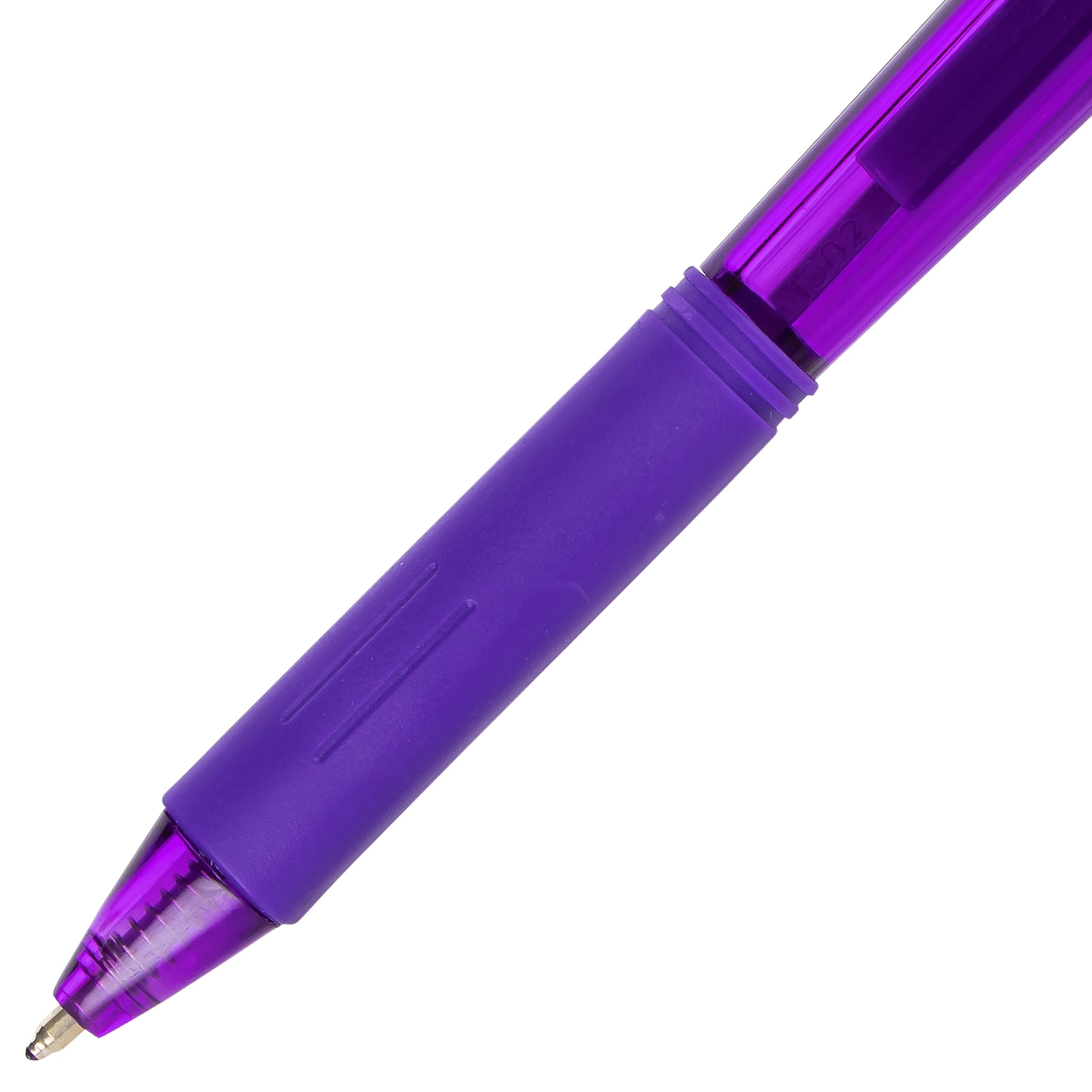 Pentel BK440 Retractable Ballpoint Pen and Ergonomic Triangular Grip Zone Pack of 12 Purple