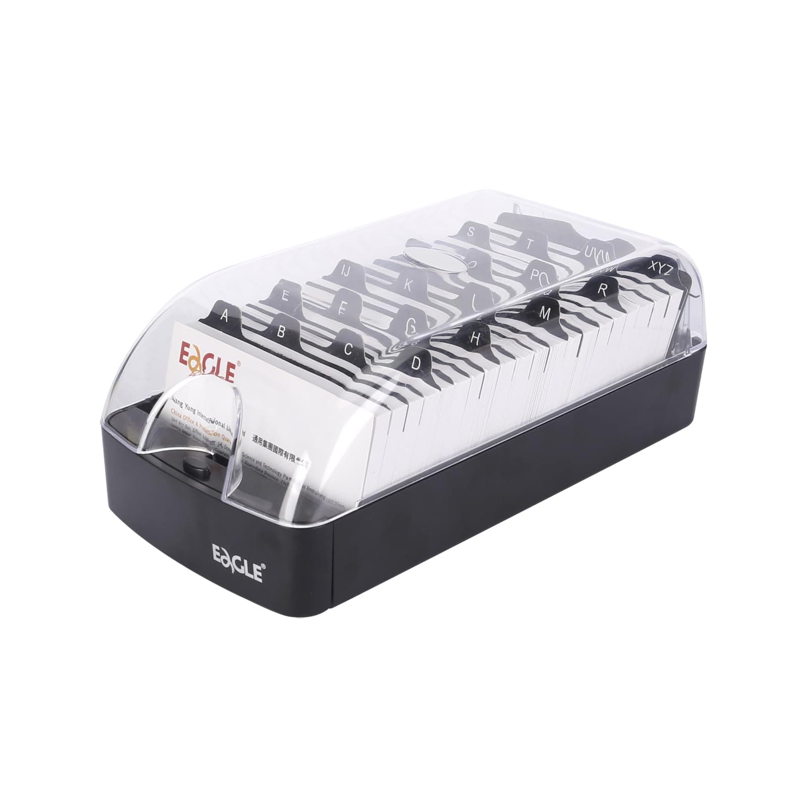 Eagle Business Card Box, Push-Button,Storage up to 550 Cards (Medium)