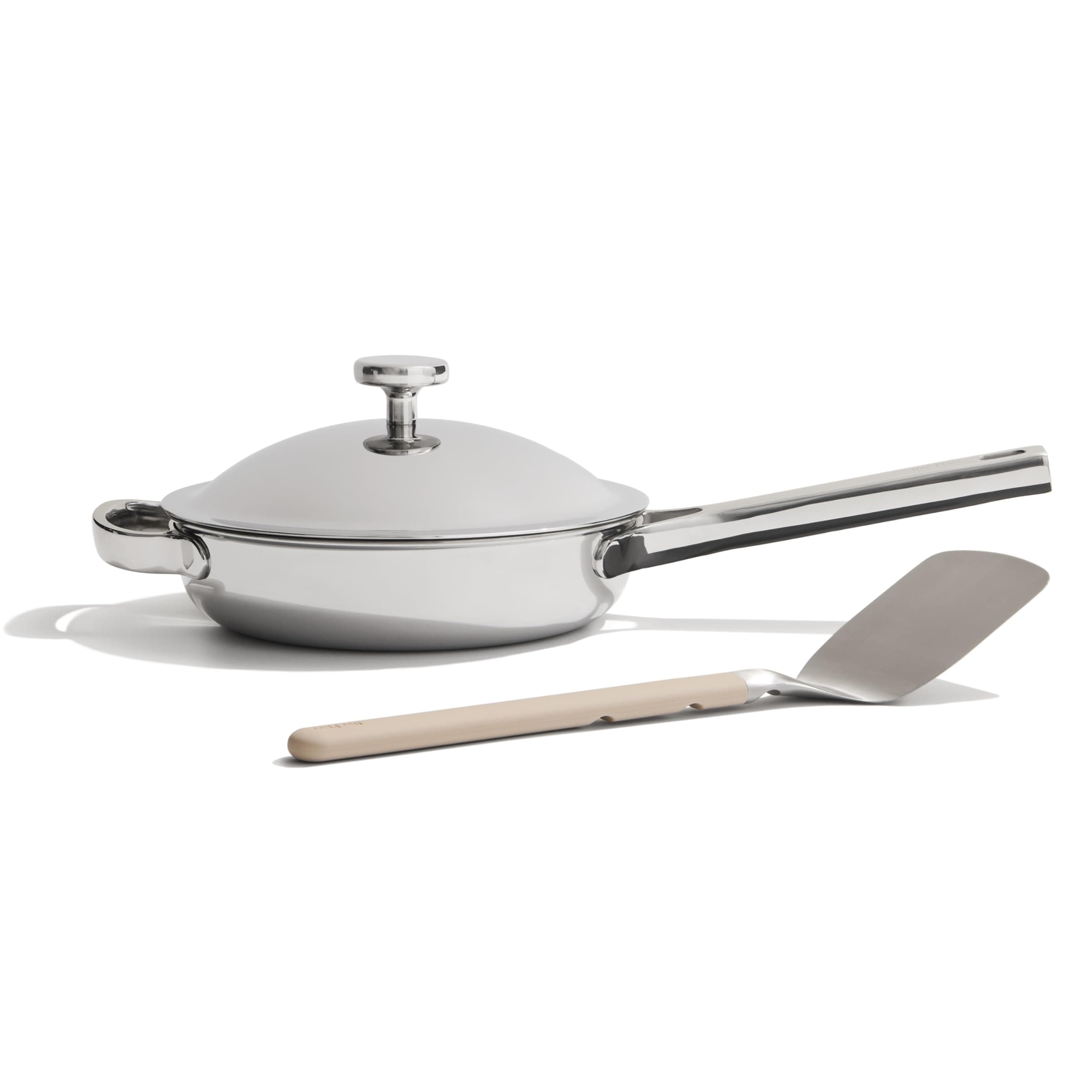 Our Place Titanium Mini Always Pan Pro - 22cm (1.4L) No-Coating Nonstick Skillet | Tri-Ply Titanium & Stainless Steel | Safe for Oven, Induction & All Cooktops up to 535°C | Includes Spatula | Chrome