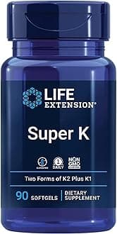 Life Extension, Super K, Vitamin K-Complex with MK-7, Depot, High Dose, 90 Softgels, Laboratory Tested, Gluten-Free, SOYA-Free, Non-GMO, 2.600mcg Vitamin K