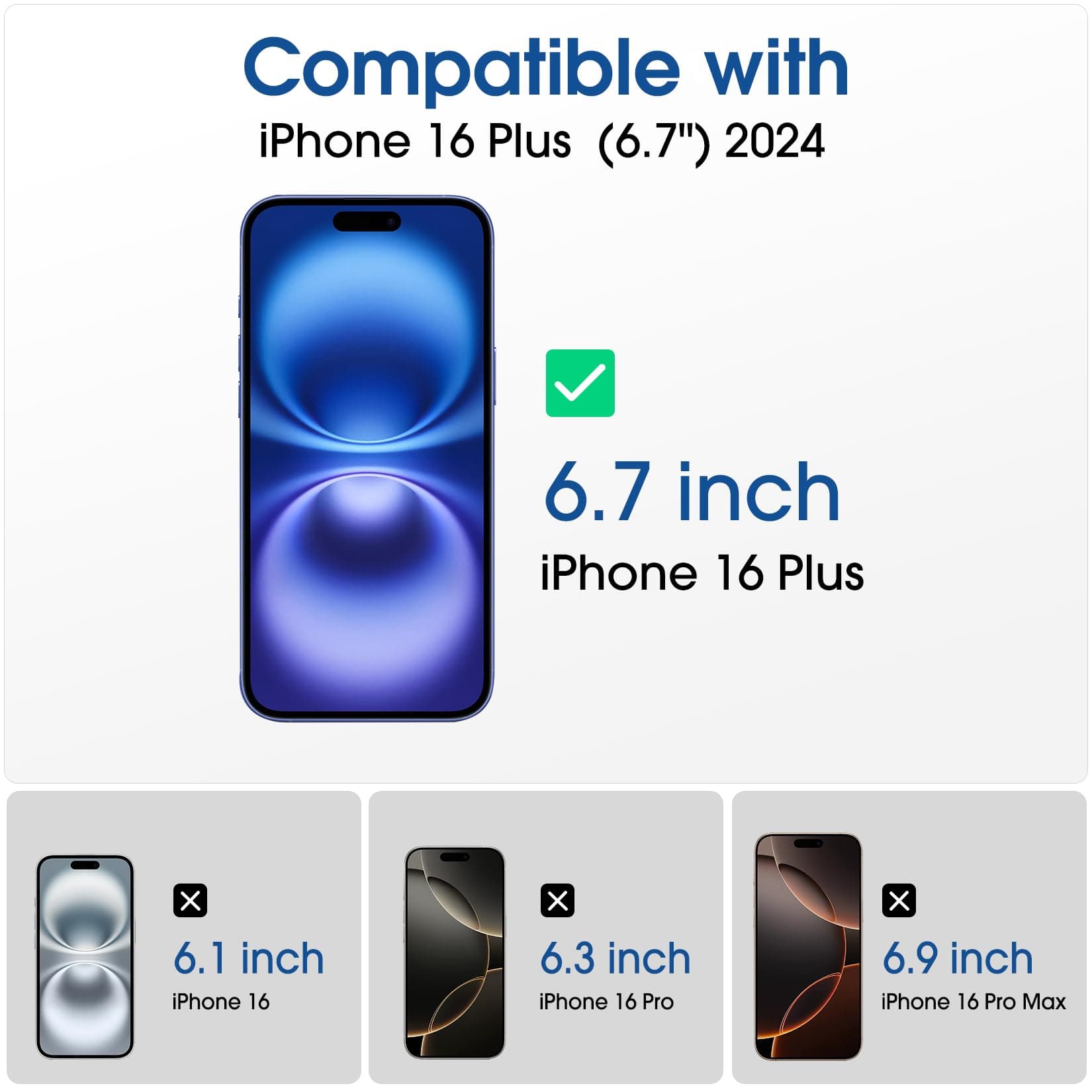 amFilm Auto-Alignment OneTouch for iPhone 16 Plus [6.7''] Screen Protector + Camera Lens Protector, Tempered Glass, 30 seconds Installation, Bubble Free, Case Friendly, Anti-Scratch [2+2 Pack]