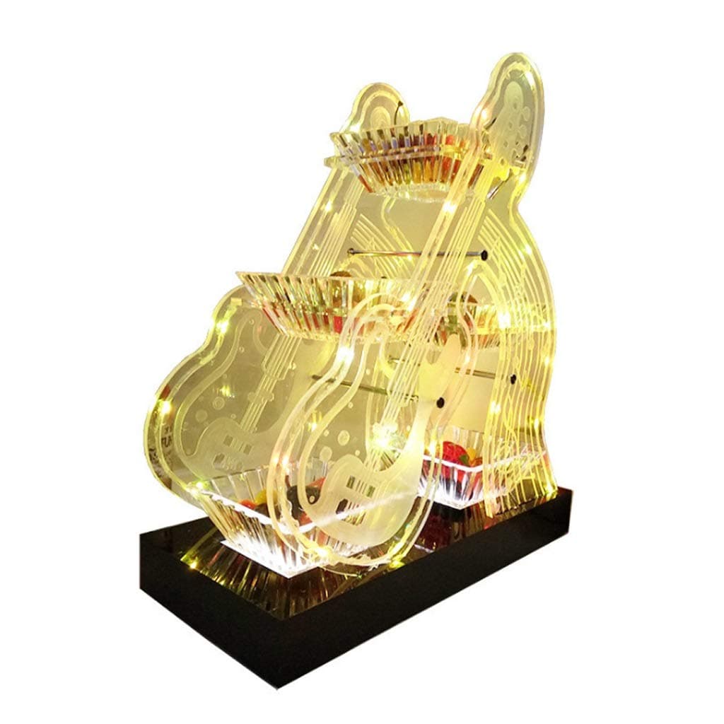Addin Fruit Holder, LED Charging Light Fruit Dish Guitar Color Snack Plate Cake Rack KTV Pastry Rack Bar