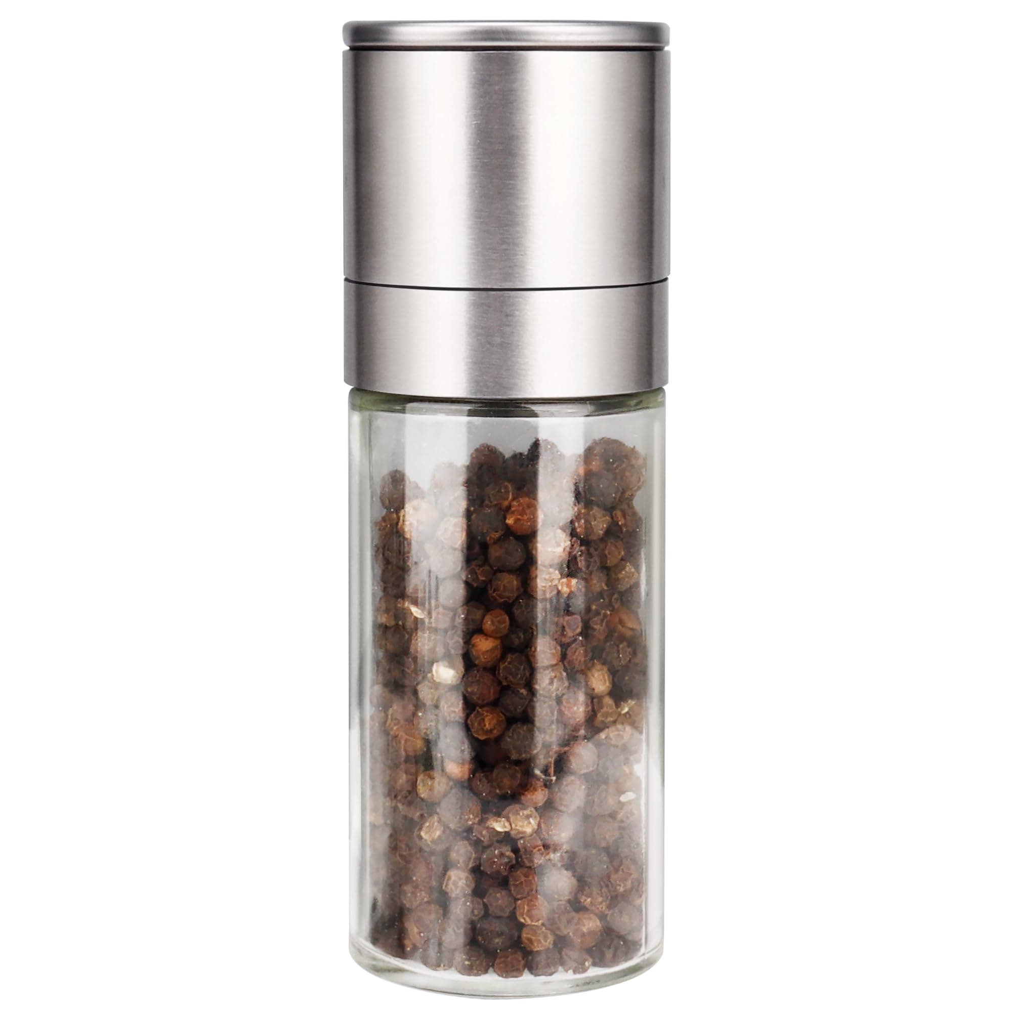 GulexPepper Grinder Set Pepper Mill, Salt Grinder Refillable, Adjustable Coarseness Black Pepper Grinder, Stainless Steel Sea Salt Shaker with Ceramic Rotor(salt and pepper not included)