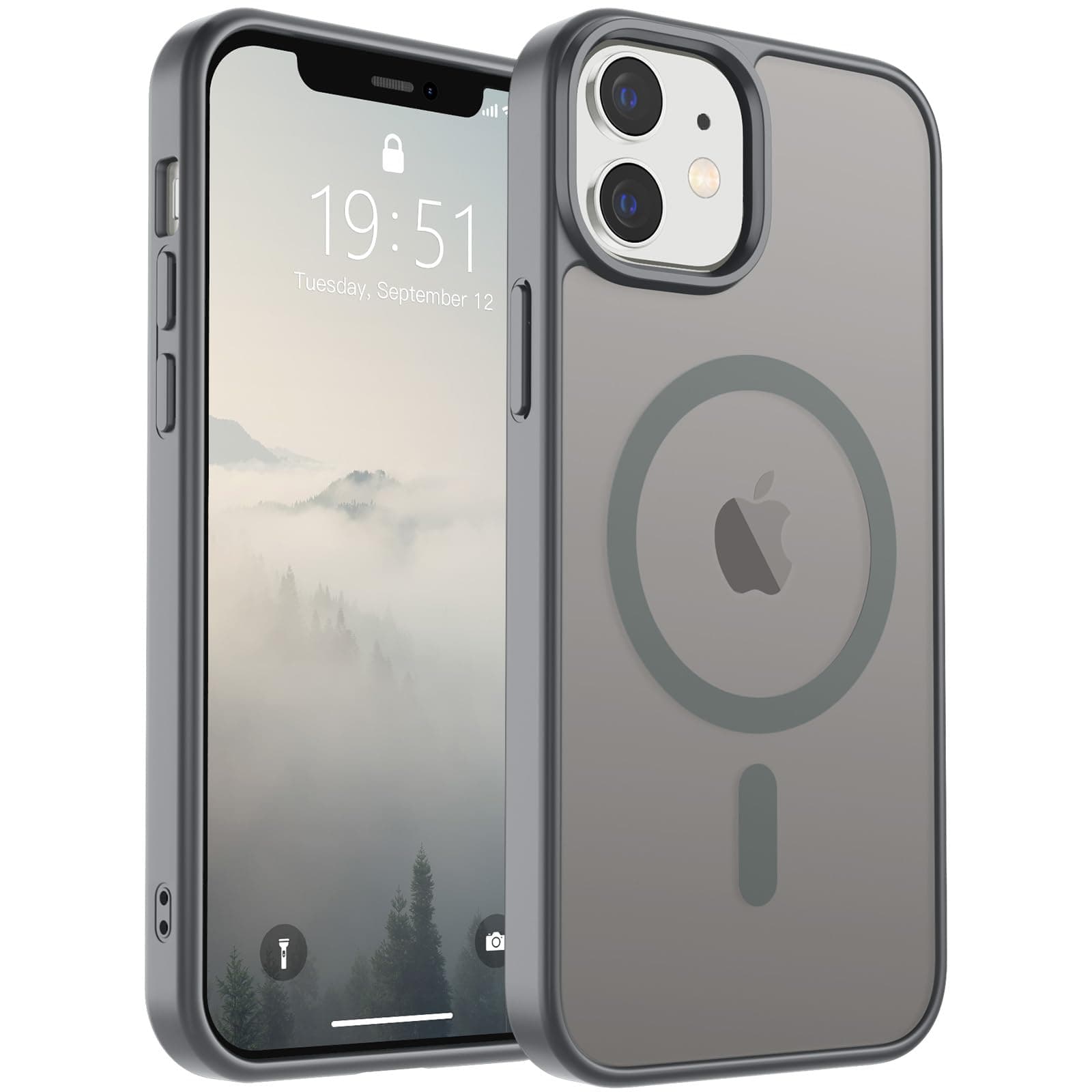 SUPFINE Magnetic for iPhone 12 Case/iPhone 12 Pro Case (Compatible with MagSafe) (Military Grade Drop Protection) Slim Translucent Matte Shockproof with Anti-Fingerprint Phone Case,Gray