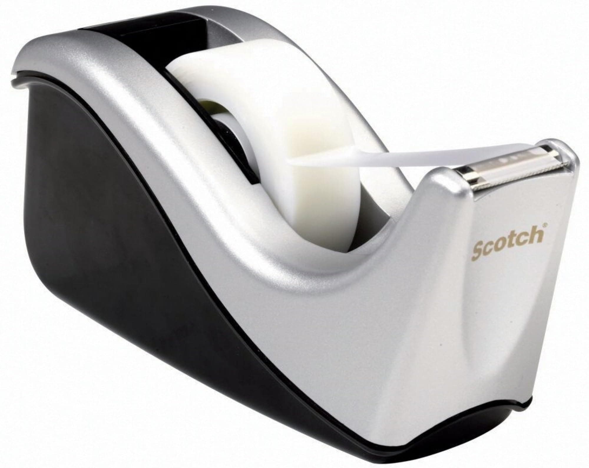 Desktop Tape Dispenser, Silvertech Two-Tone (C60-ST)