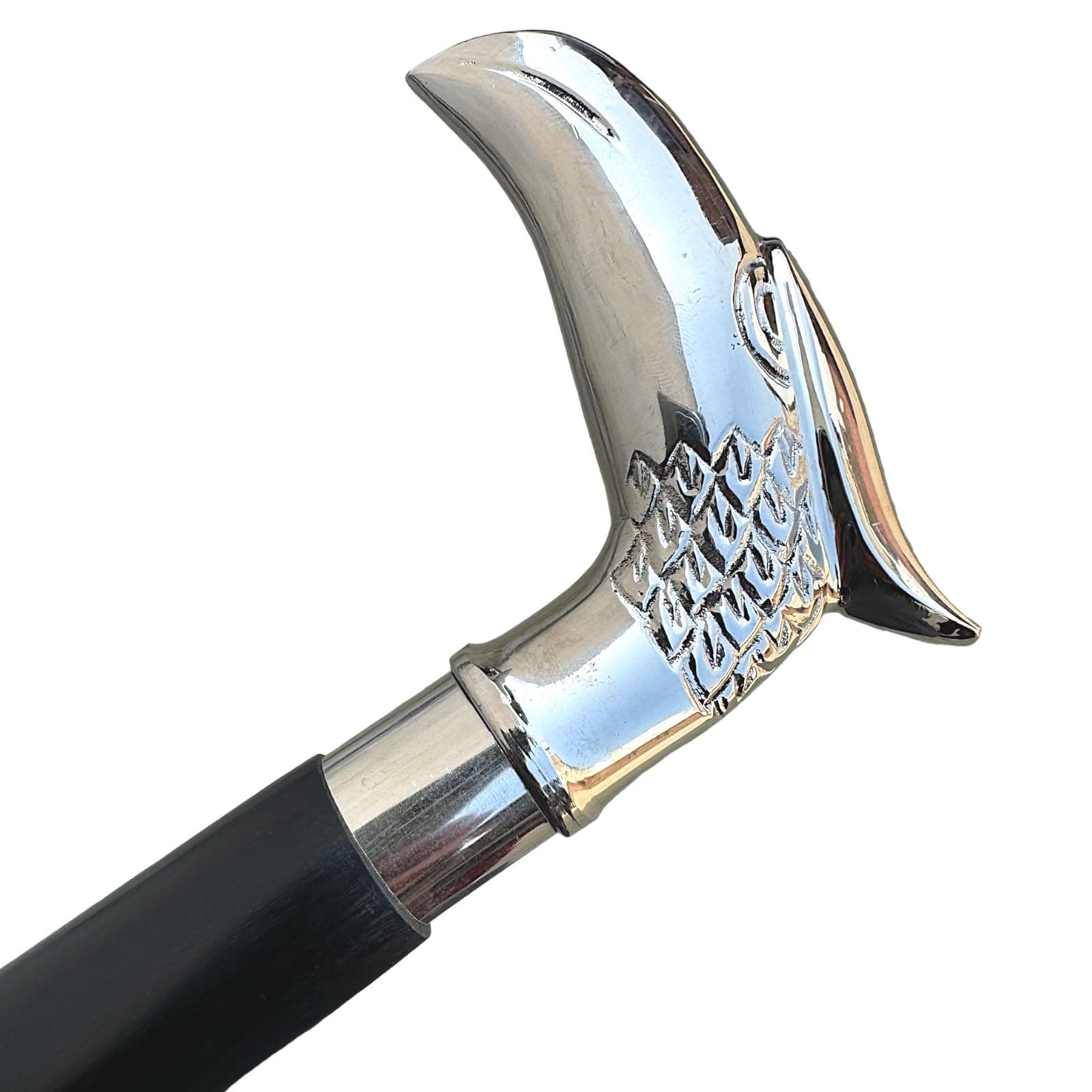 FYNJREX Eagle Walking Stick Silver - Rare Eagle Head Iron Cane Walking Stick for Men and Women - Canes and Walking Sticks with Metal Silver Handle.