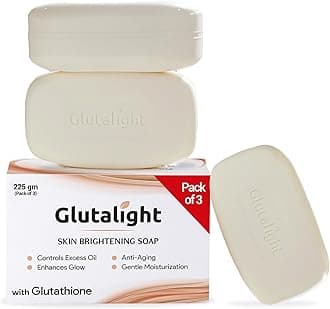 Glutalight | Glutathione | Fades Dark Spots & Hyperpigmentation | Tan Removal Soap For Women & Men | Helps Control Excess Oil | Combo Offers |For Radiant Glow - Pack of 3
