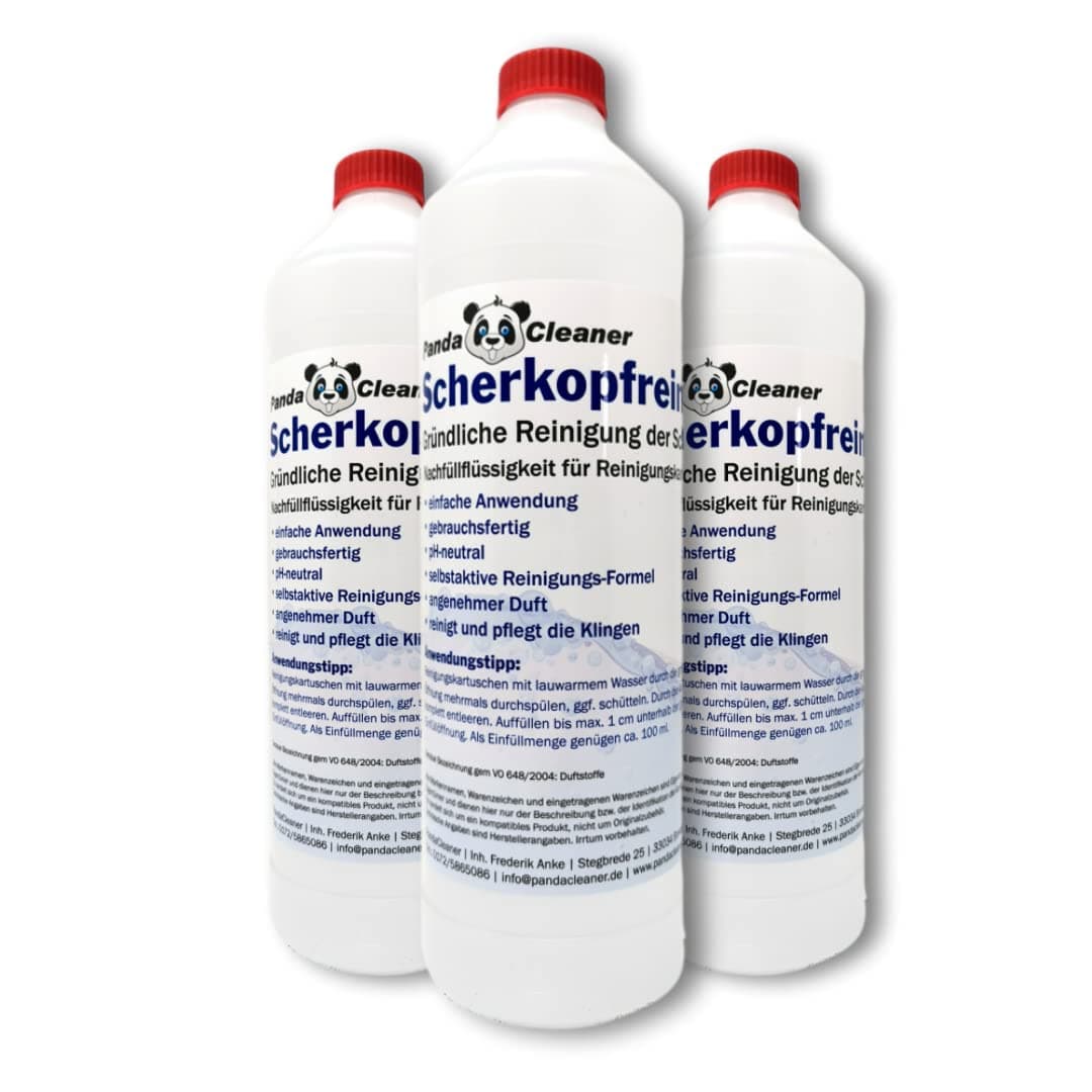 Scraping Cleaner, 1000, 2000, 3000 ml, refill liquid for cleaning cartridges, suitable for Braun CCR and commercial cartridges
