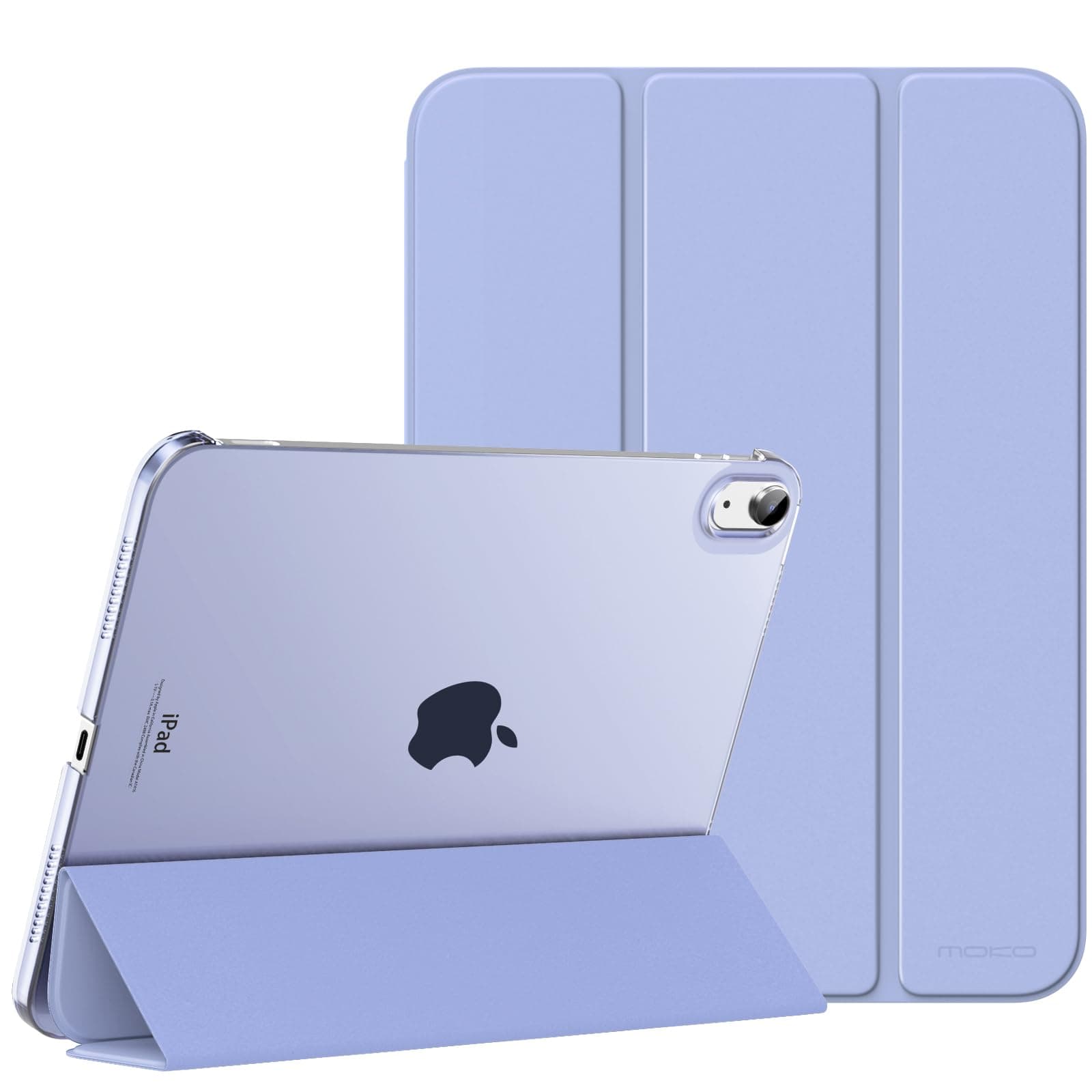 MoKo Case for iPad 10th Generation Case 2022, Slim Stand Hard Back Shell Smart Cover iPad 10.9 Inch Case with Auto Wake/Sleep, Lavender Purple