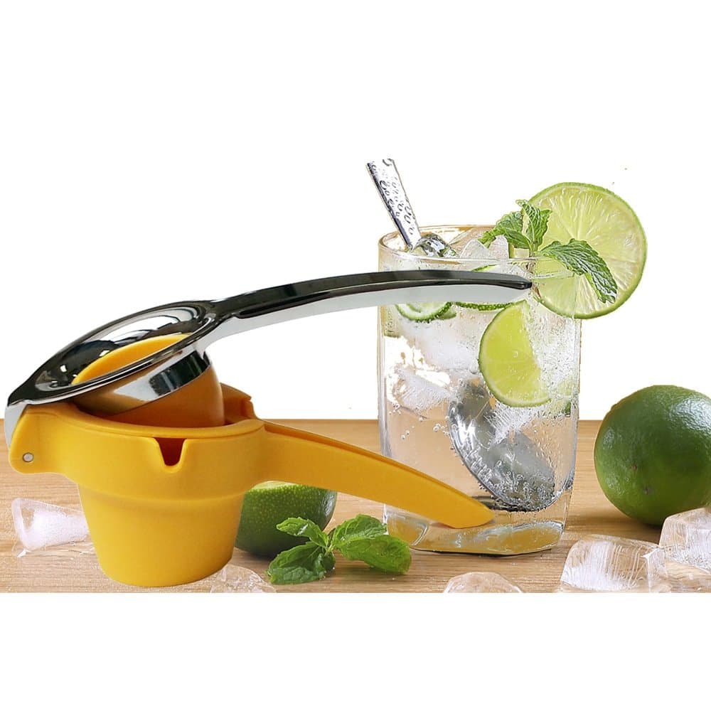 Cookit CK100J Jaune Table Lemon Press with Ambidextrous Pouring Container, ABS, Yellow