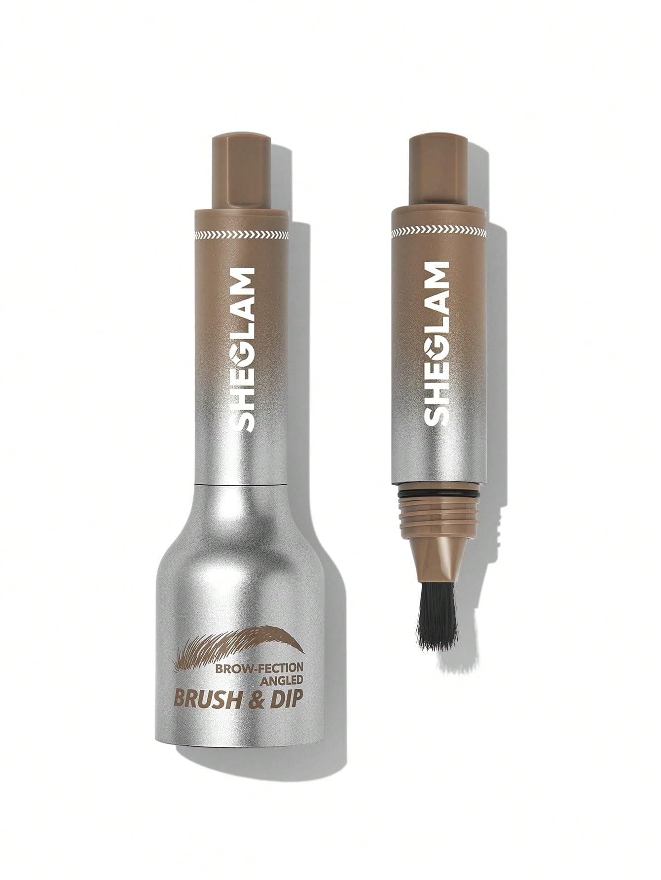 SHEGLAM Brow-Fection Angled Brush & Dip Upgraded Microblading Eyebrow Pencil, Long-Lasting Waterproof, Easy Dyeing Ash