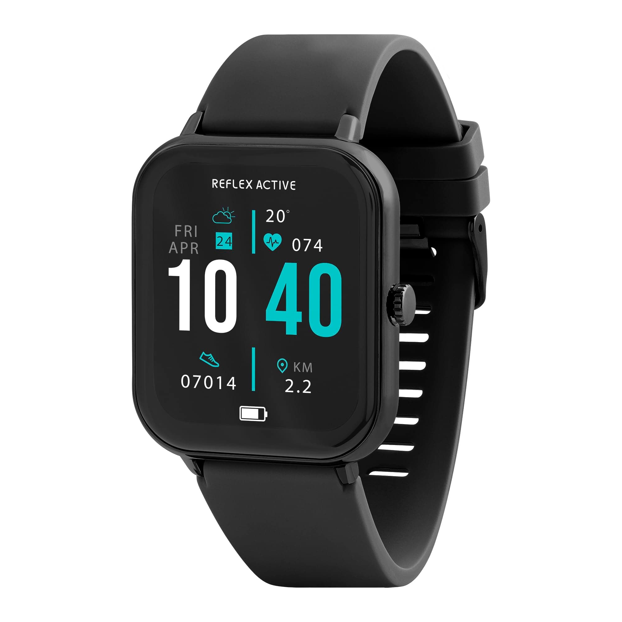Reflex Active Series 23 Smart Watch - Black Strap, Black Brushed