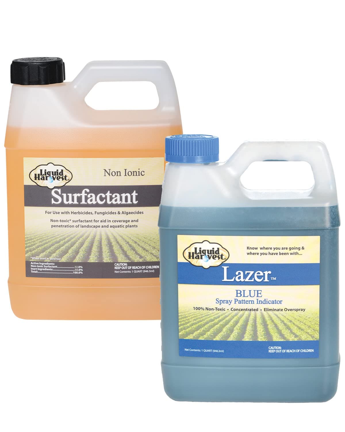 Liquid Harvest Lazer Blue Concentrate Spray Pattern Indicator 32 Ounce & Liquid Harvest Surfactant for Herbicides Non-Ionic 32 Ounce