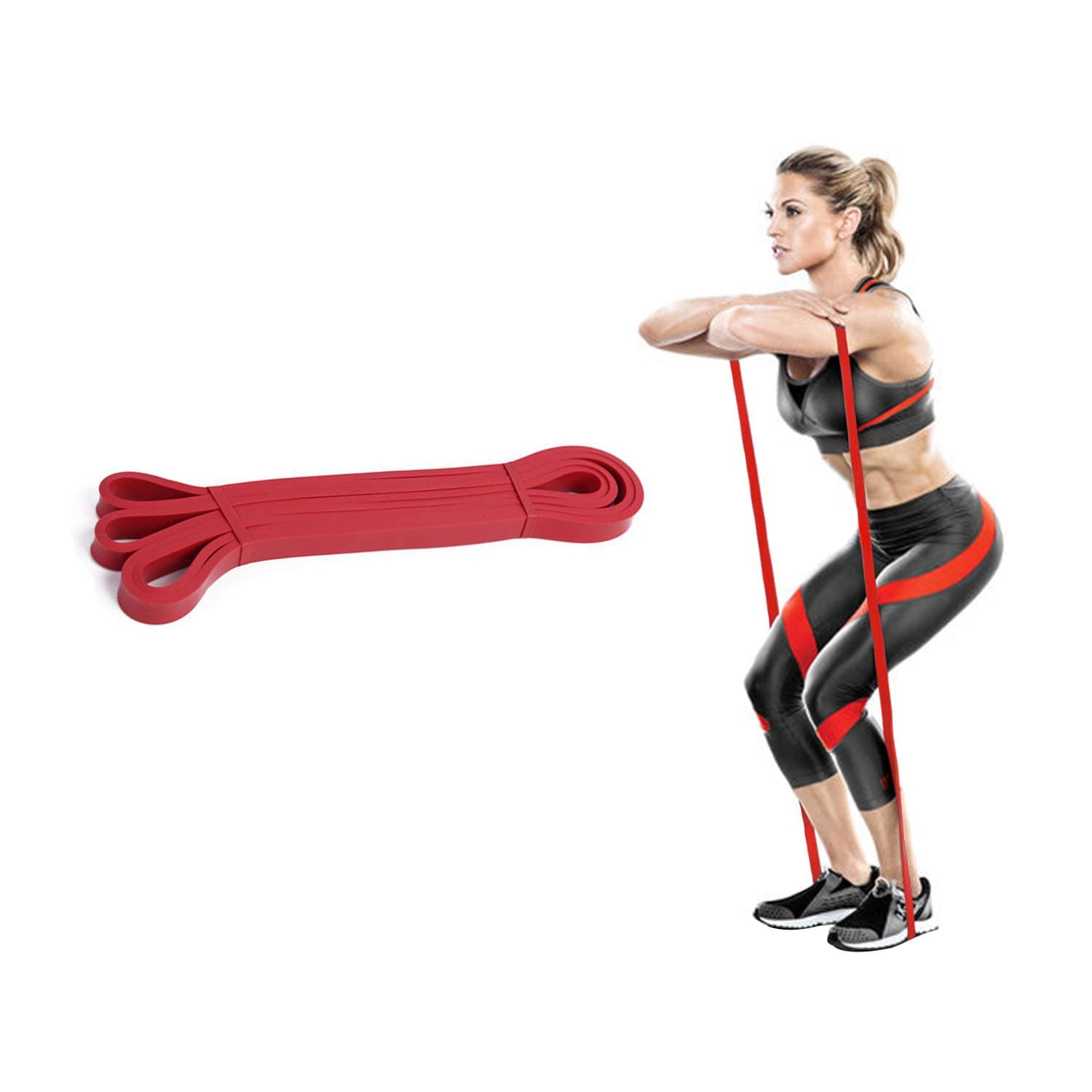 BASVO Resistance Bands for Pull Ups, Natural Latex Exercise Resistance Bands for Body Stretching Powerlifting, Home Workout Training