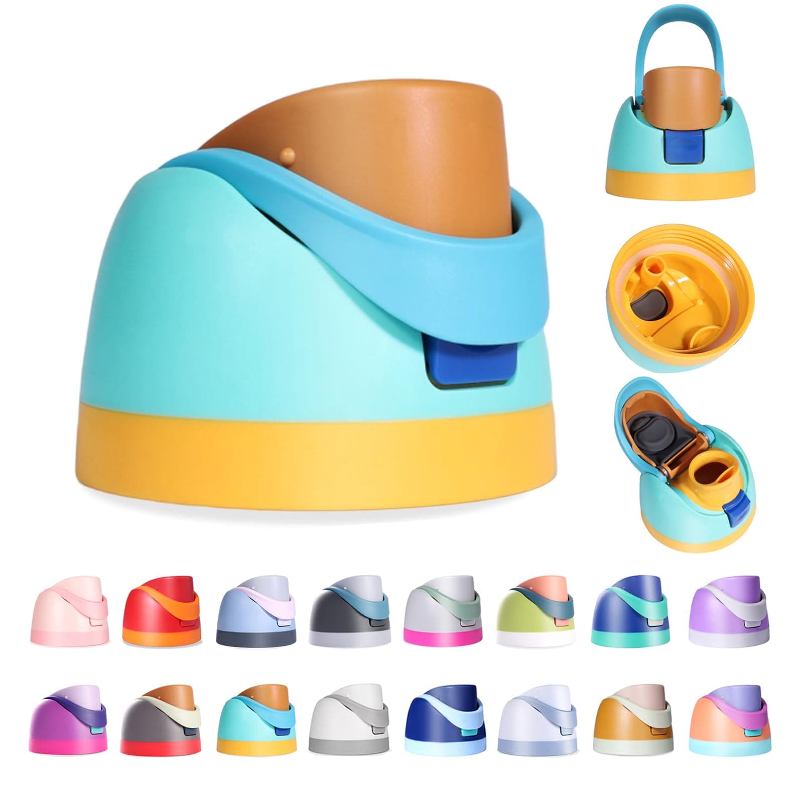 Replacement Lid for Owala Freesip, Compatible with Owala Cup 16oz 24oz 32oz 40oz, One Button Water Bottle Top Lid for Owala Freesip, Leakproof, BPA-Free (Yellow-Green)