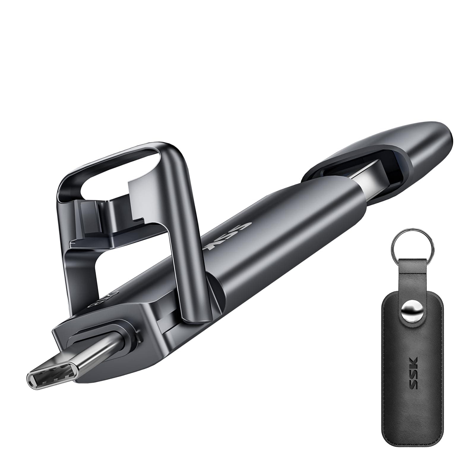 SSK 2TB External USB SSD High Speed 550MB/s 2 in 1 Dual Drive USB Type C+ USB A 3.2 Gen2 Solid State Thumb Drive Data Storage for iPhone 15/PS4/Android Phones/Tablets/Windows/Mac